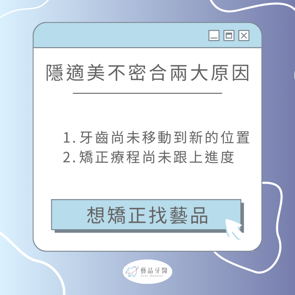 隱適美不密合怎麼辦?牙醫師專業解答隱適美不貼合怎麼處理 2 隱適美不密合兩大原因分析